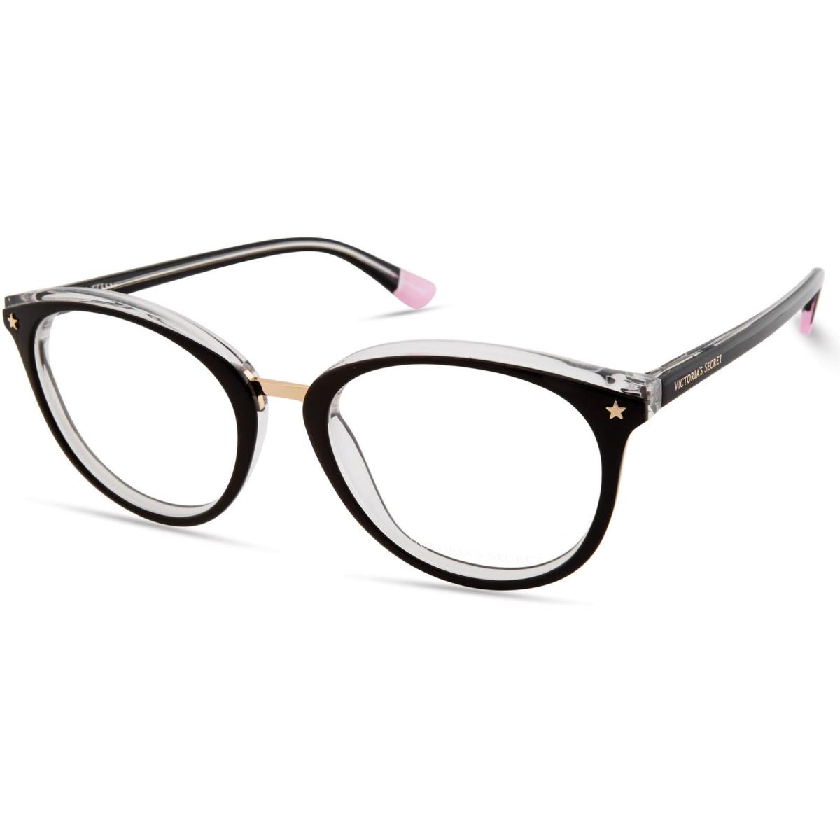 Victoria`s Secret VS5017 Black on Clear w Gold Bridge and Gold 001 Eyeglasses