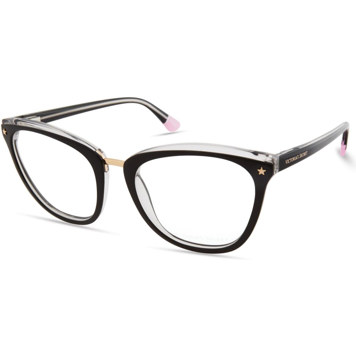 Victoria`s Secret VS5016 Black on Clear w Gold Bridge and Gold 001 Eyeglasses