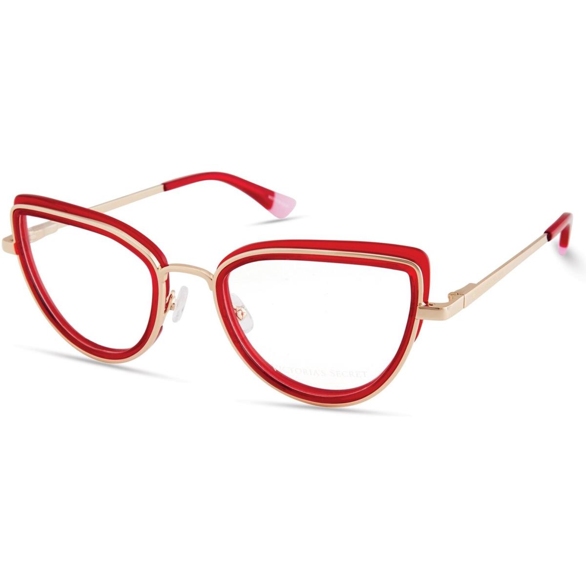 Victoria`s Secret VS5020 Red Transparent Gold Rim w Gold Star on 066 Eyeglasses