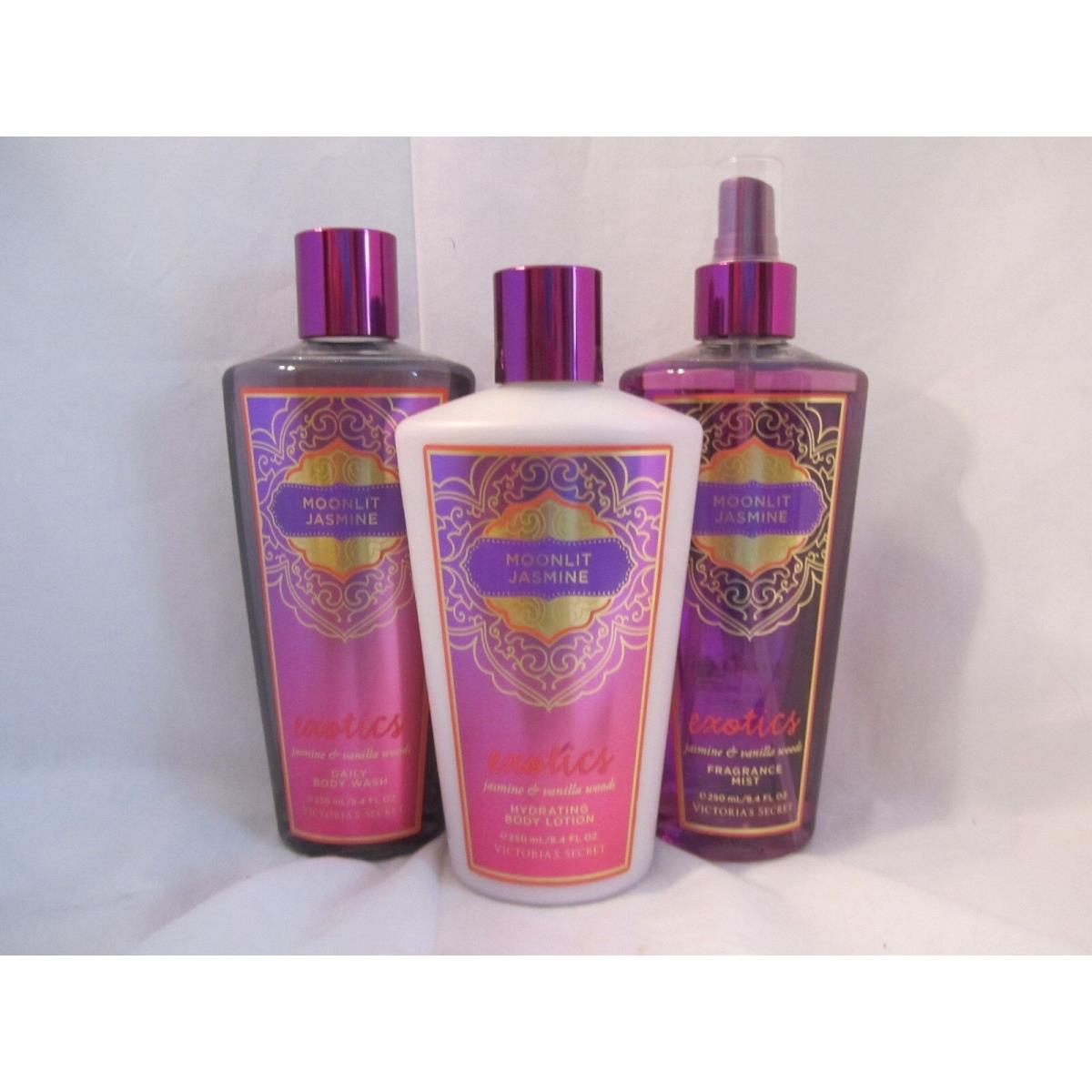 Victoria`s Secret Set of 3 Wash/scrub Lotion Mist - U Pick Scent Moonlit Jasmine - Exotics