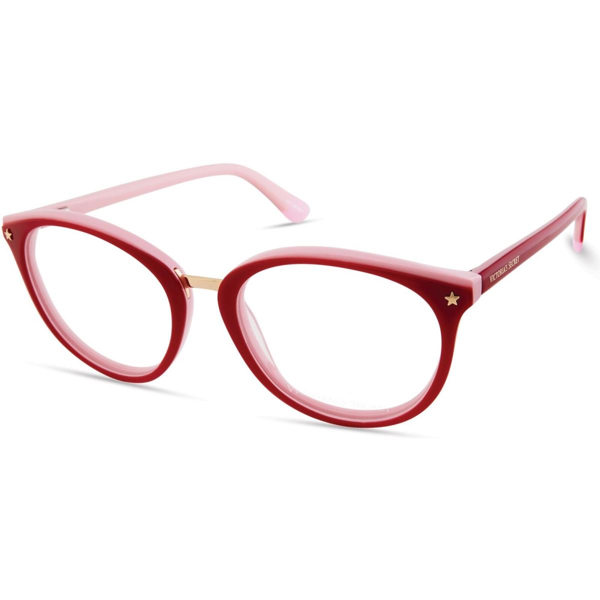 Victoria`s Secret VS5017 Dark Red on Pink w Gold Bridge and Gold 069 Eyeglasses