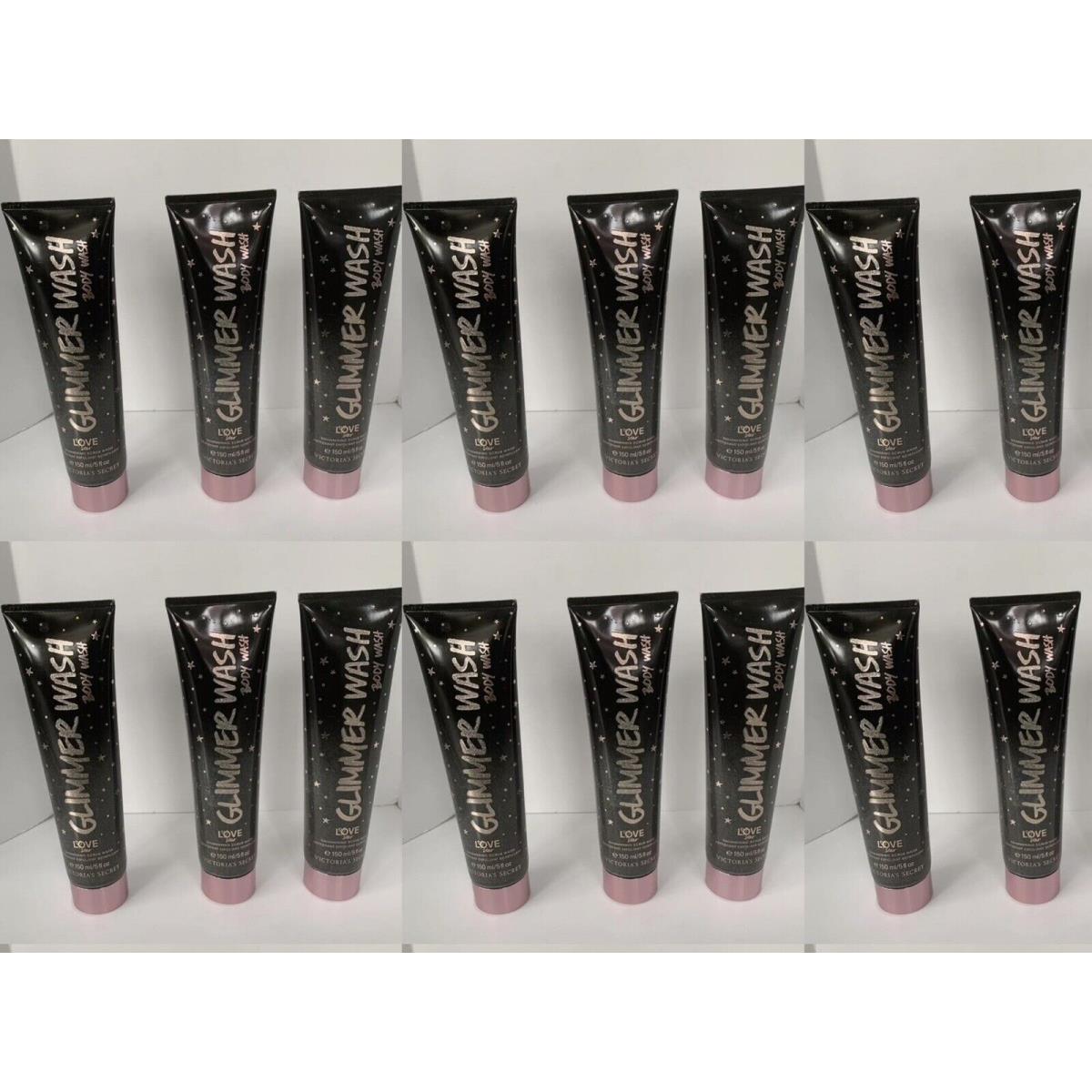 Victoria`s Secret Glimmer Body Wash Love Star Shimmering Body Scrub Lot Of 16