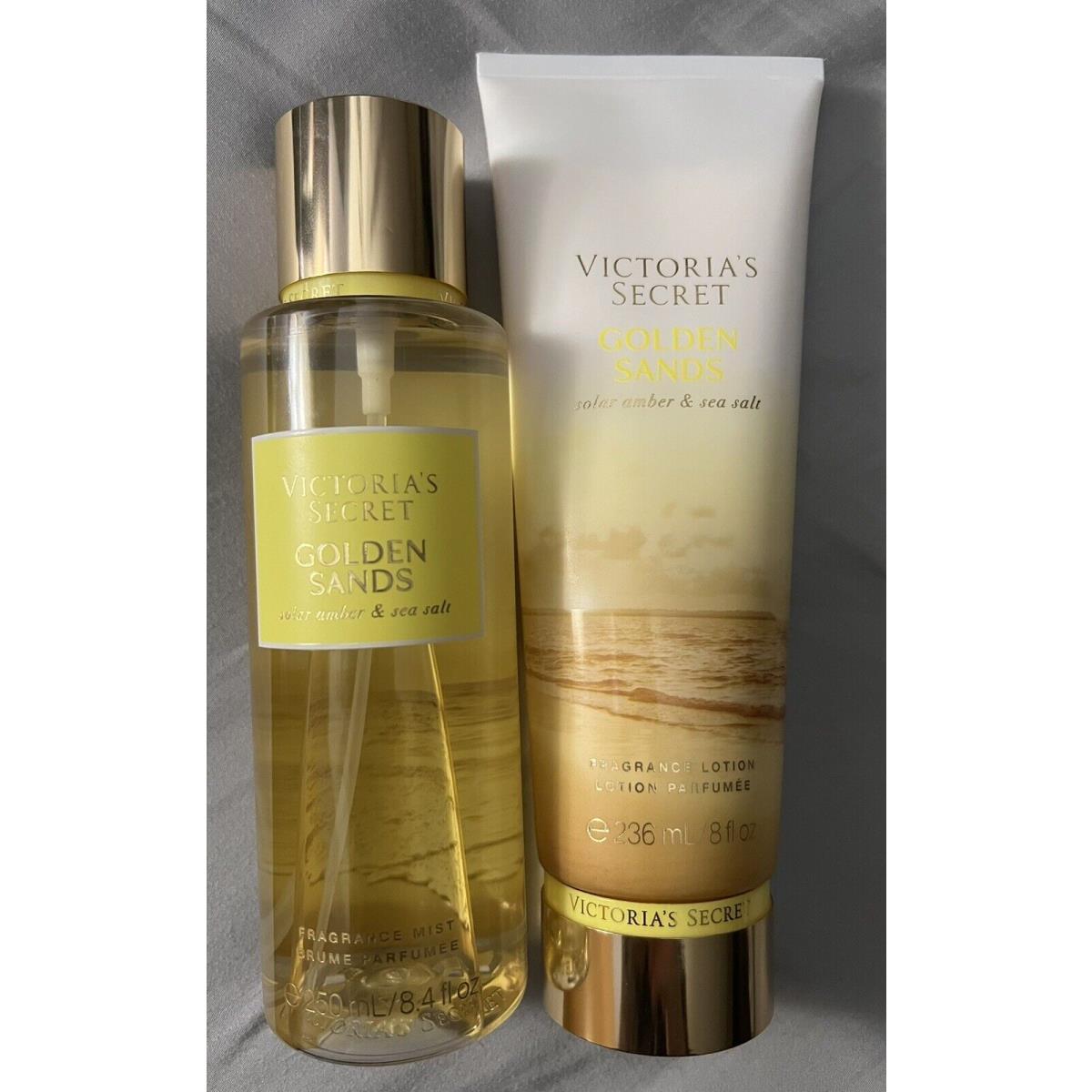 Victoria`s Secret 2 PC Set Golden Sands Fragrance Mist Spray Lotion