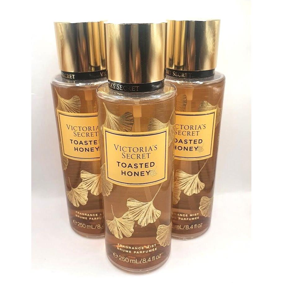 Victoria`s Secret Toasted Honey Body Mist 8.4 FL OZ Set OF 3