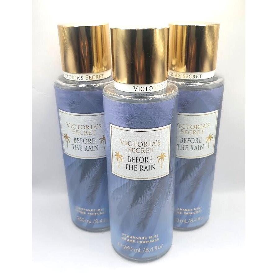 Victoria`s Secret Before The Rain Body Mist 8.4 FL OZ Limited Edt Set OF 3