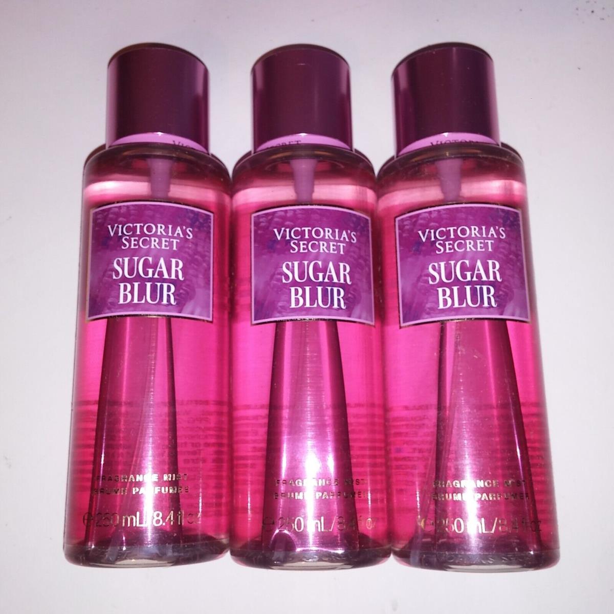 Set of 3 Victoria Secret Fragrance Mist Body Spray Sugar Blur Full Size 8.4oz