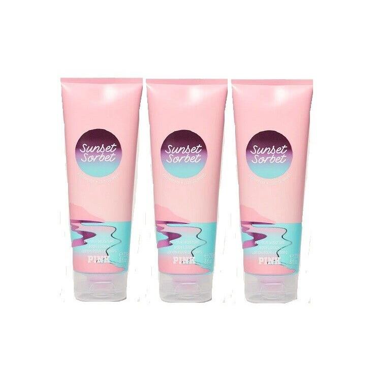 Victoria`s Secret Pink Sunset Sorbet Lotion 8 oz - Lot of 3