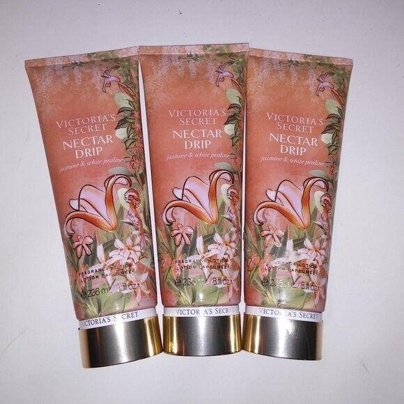 Set of 3 Victoria Secret Fragrance Lotion Nectar Drip 8oz Each