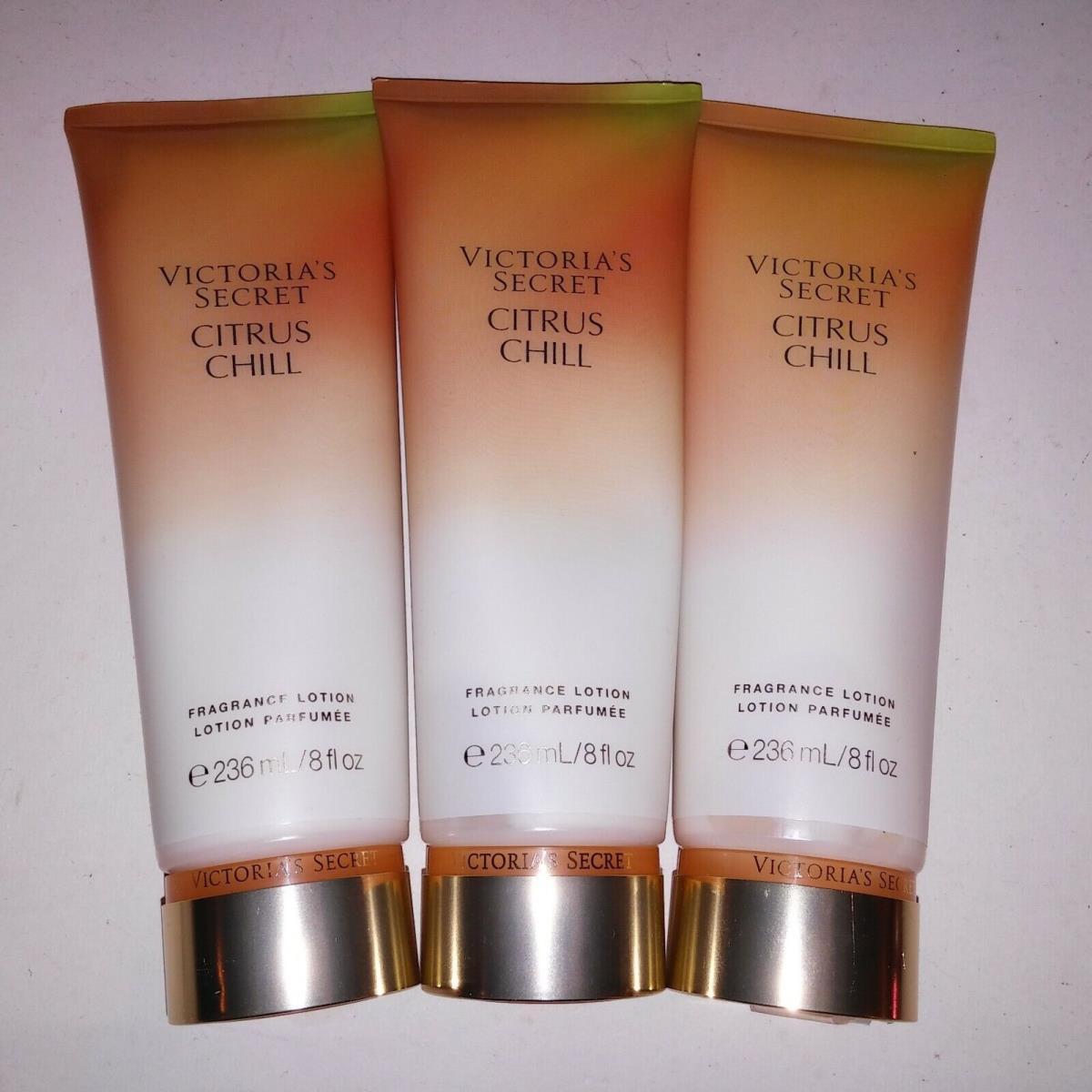 Set of 3 Victoria Secret Fragrance Body Lotion Citrus Chill 8oz