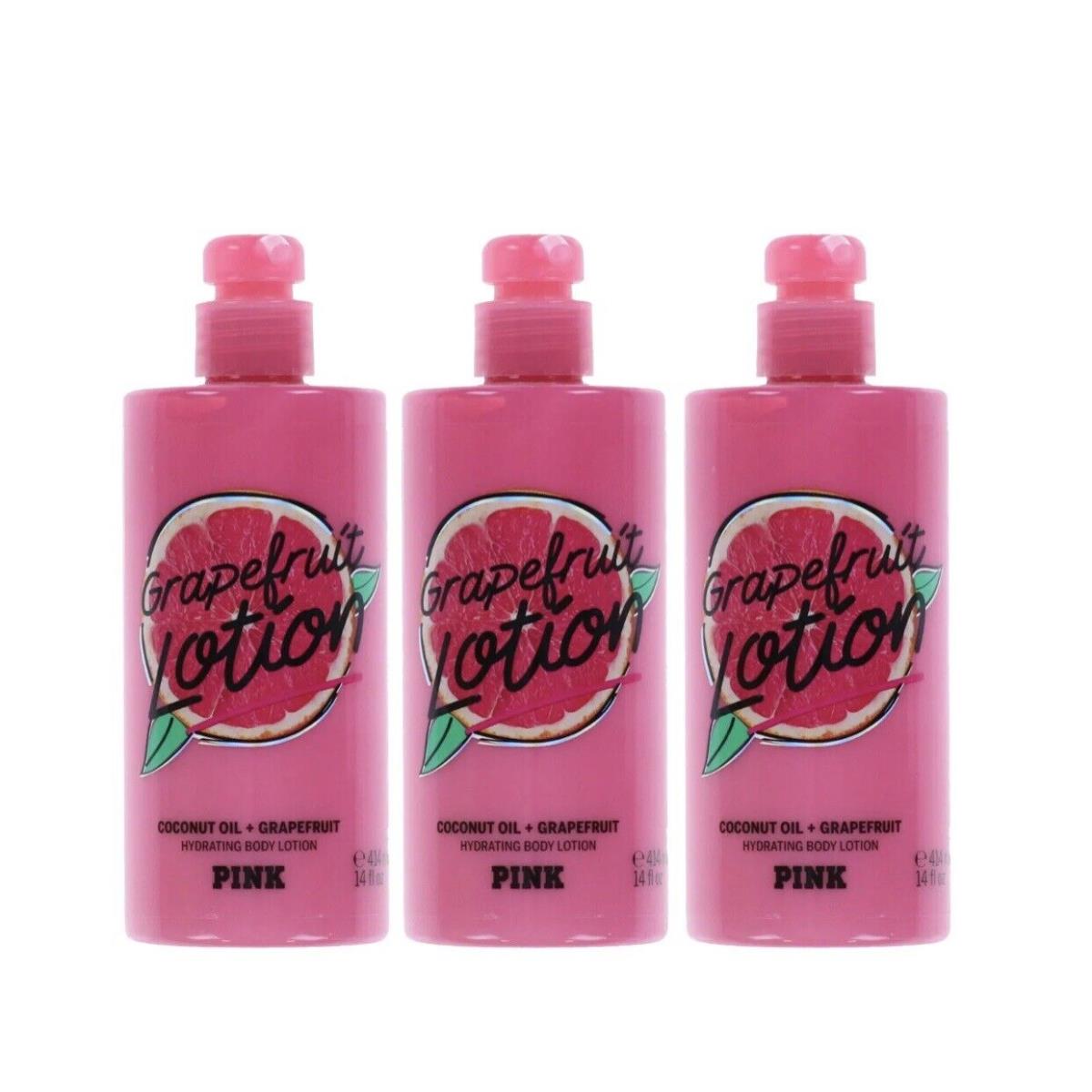 Victoria`s Secret Pink Grapefruit Hydrating Body Lotion 14 Fl.oz. Lot of 3