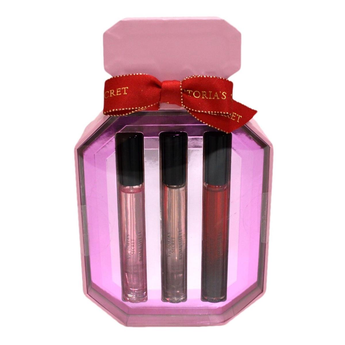 Victoria`s Secret 3 Piece Perfume Gift Set Travel Size Bombshell Spray Giftset