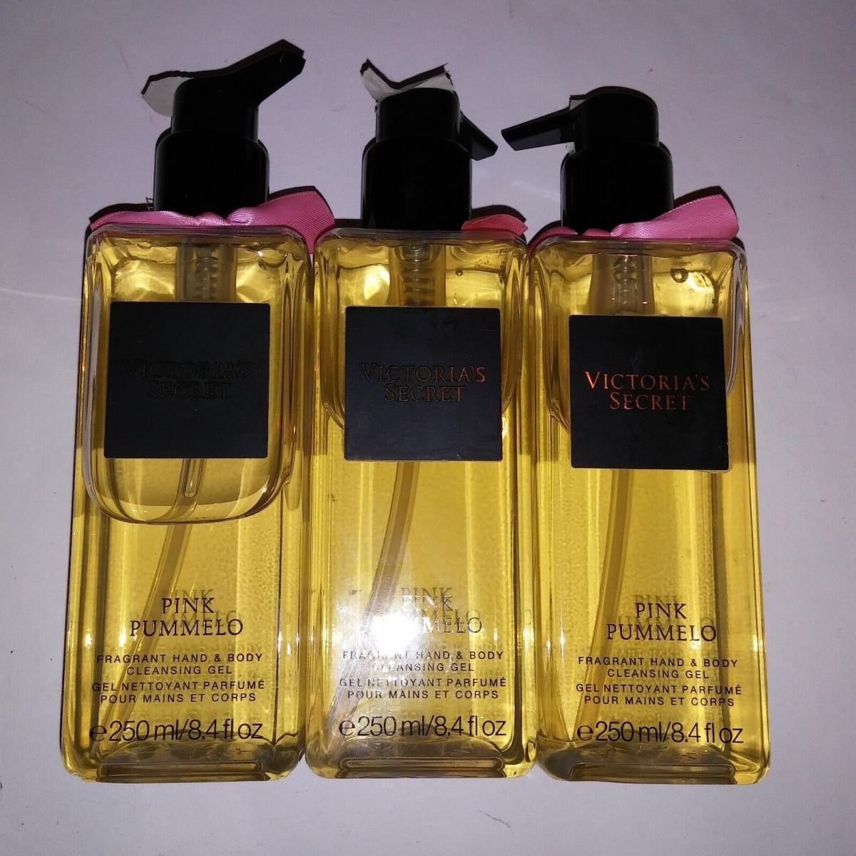 Set of 3 Victoria Secret Fragrant Hand Body Cleansing Gel Pink Pummelo