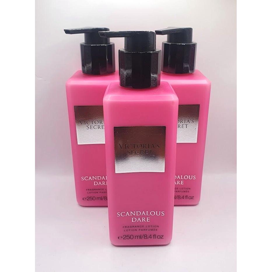 Victoria`s Secret Scandalous Dare Body Lotion 8.4 FL OZ Set OF 3