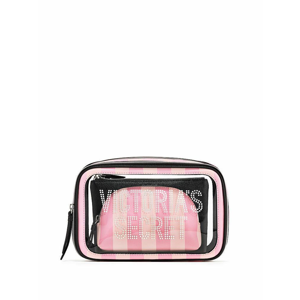 Victorias Secret 3 Piece Makeup Bag Beauty Case Cosmetic
