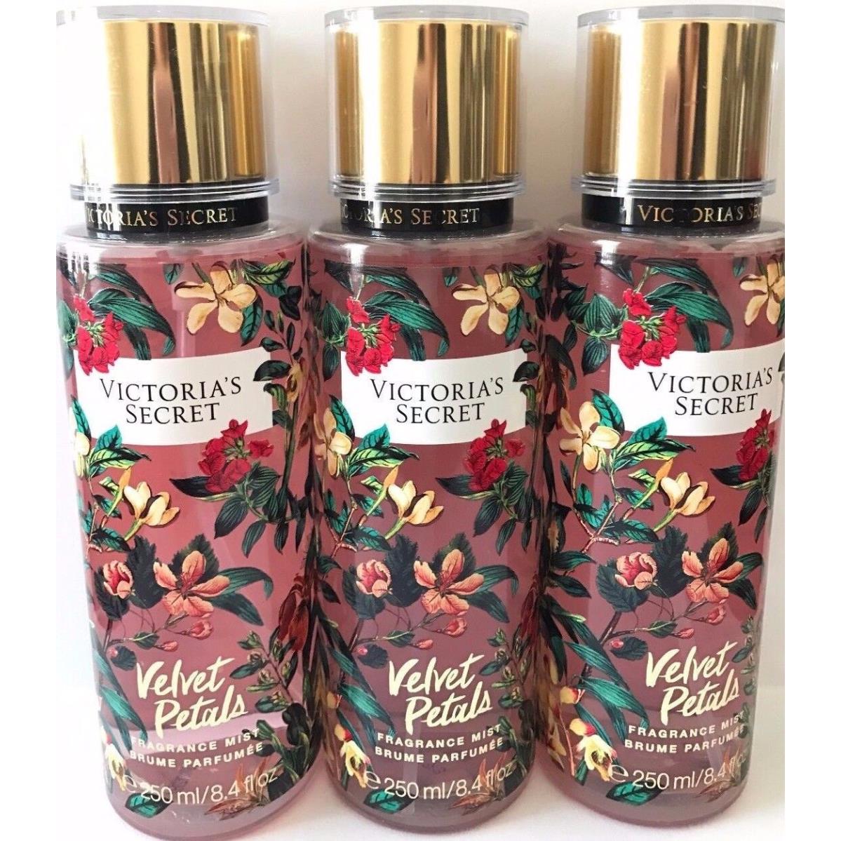 3 Victoria`s Secret Fragrance Perfume Mist For Women Velvet Petals