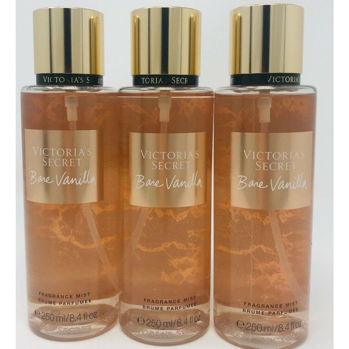 3 Victoria`s Secret Bare Vanilla Women Fragrance Mist Body Spray 8.4 FL OZ