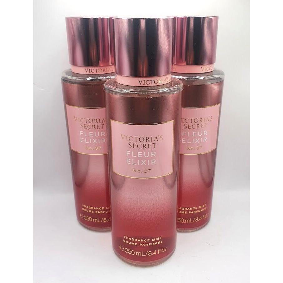 Victoria`s Secret Fleur Elixir No. 07 Body Mist 8.4 FL OZ Set OF 3