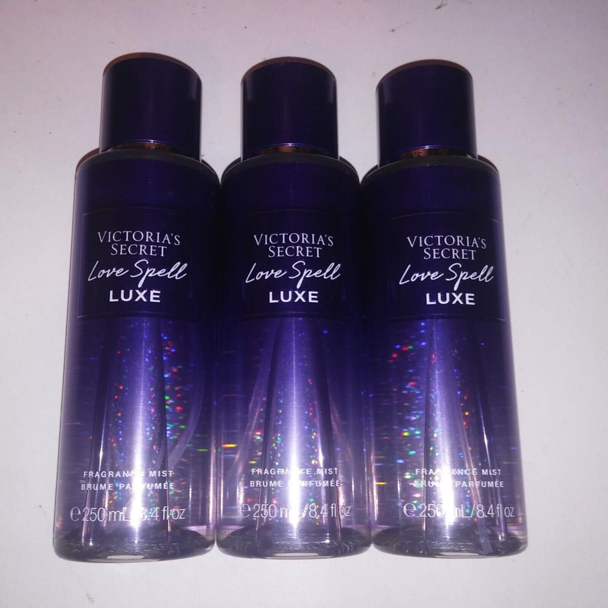 Set of 3 Victoria Secret Body Spray Fragrance Mist Love Spell Luxe Full Size 8.4