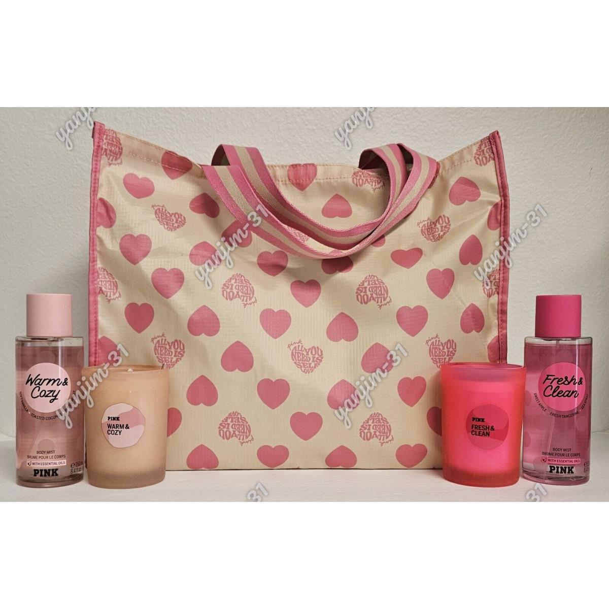 Victoria Secret Pink - Candle 2 + Mist 2 + Bag Gift Set 5-PIECE