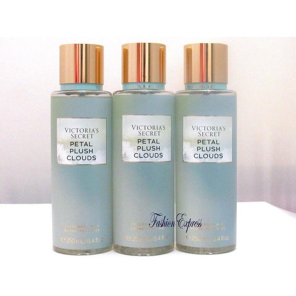 Victoria`s Secret Petal Plush Clouds Body Mist Spray 8.4 FL OZ Lot OF 3 Pcs