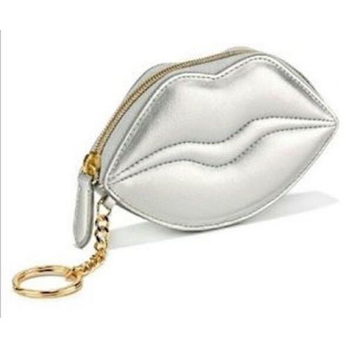 Victorias Secret Lips Silver Lips Beauty Bag Gloss Card Coin Purse Keycha