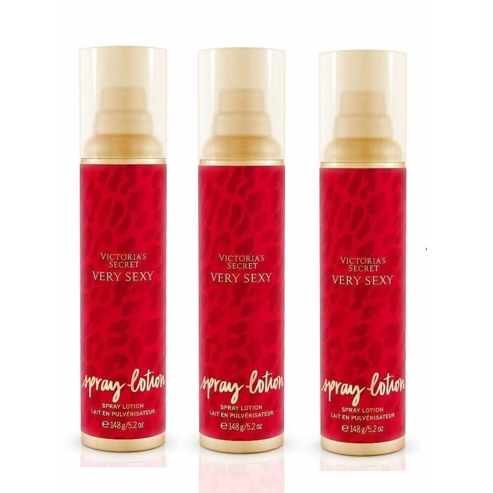 Victoria`s Secret Very Sexy Spray Body Lotion 5.2 FL OZ Set OF 3