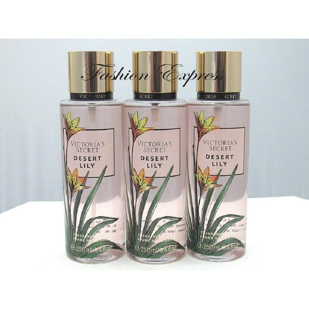 Victoria`s Secret Desert Lily Body Mist Spray 8.4 FL OZ Lot OF 3 Pcs