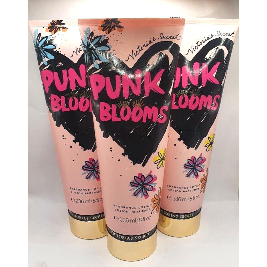 Victoria`s Secret Punk Blooms Body Lotion 8.0 FL OZ Set OF 3