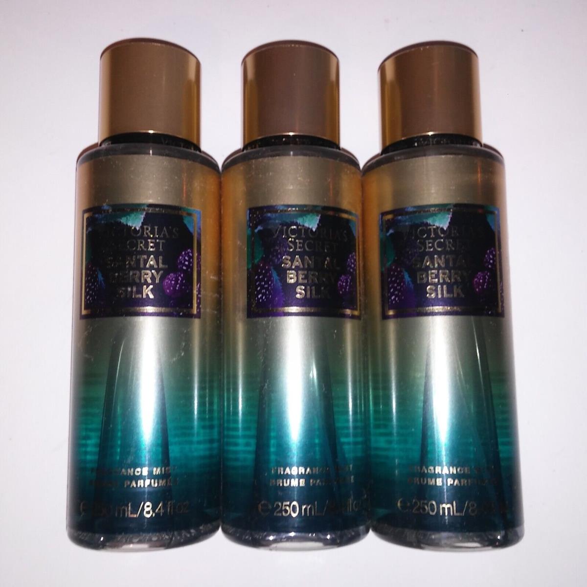 Set of 3 Victoria Secret Fragrance Mist Body Spray Santal Berry Silk Full Size 8