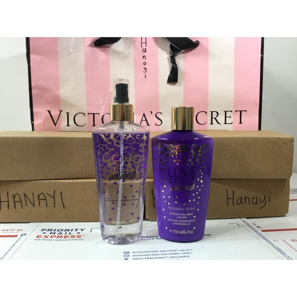 Victoria`s Secret Love Spell Untamed Body Mist Body Lotion Set - 8.4 OZ