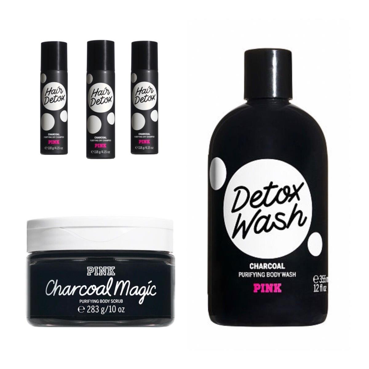 Victoria s Secret Pink Hair Detox Charcoal Dry Shampoo 3 /body Scrub /body Wash