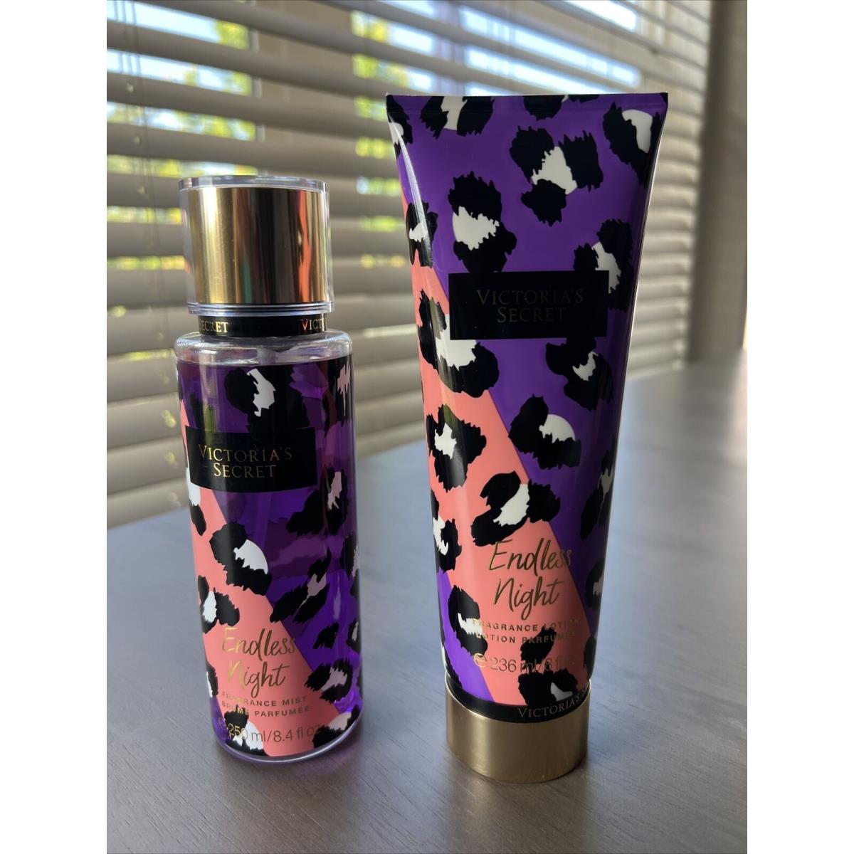 Victoria`s Secret Endless Night Fragrance Mist 8.4 oz + Lotion 8 oz Bundle