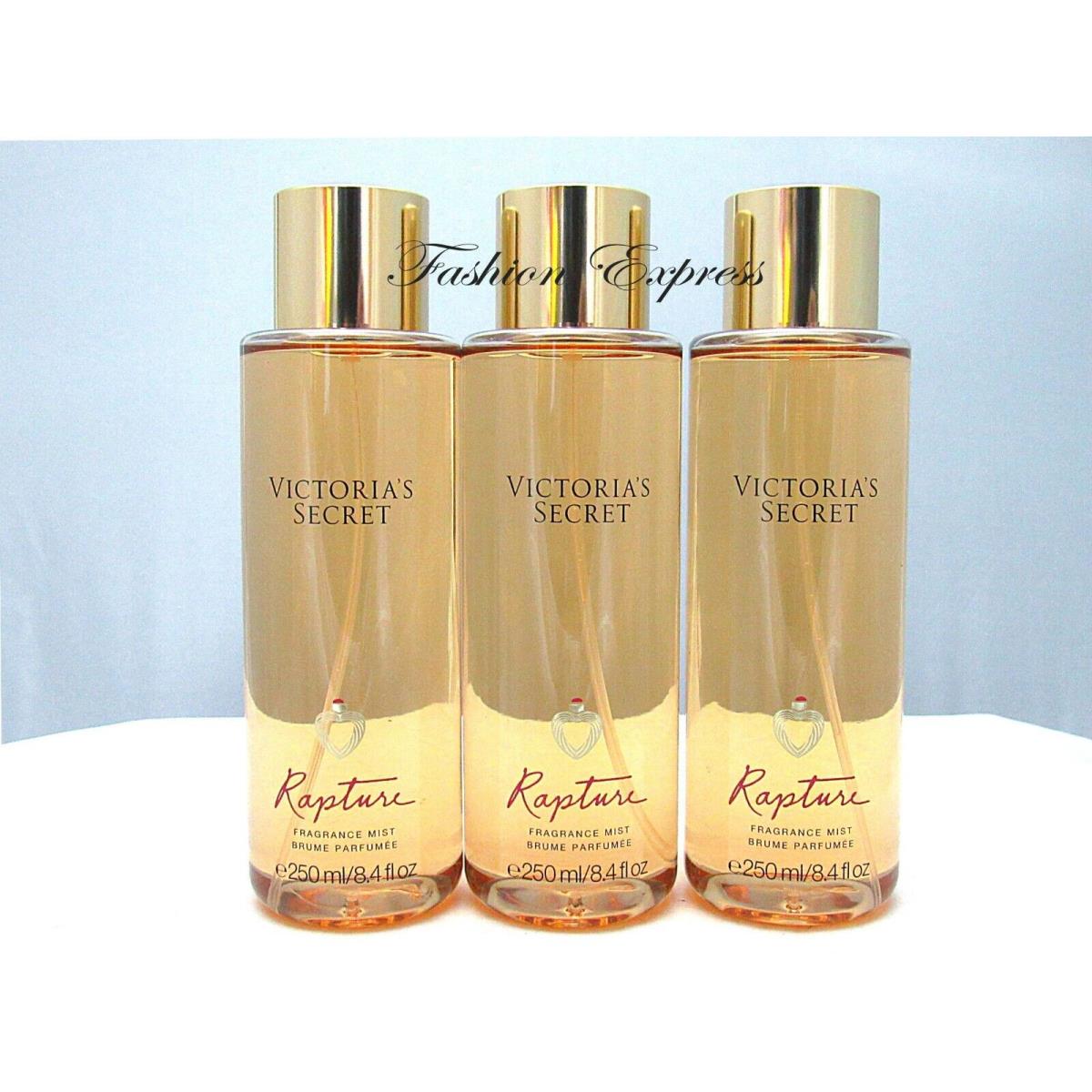 Victoria`s Secret Rapture Body Mist Spray 8.4 FL OZ Lot OF 3 Pcs