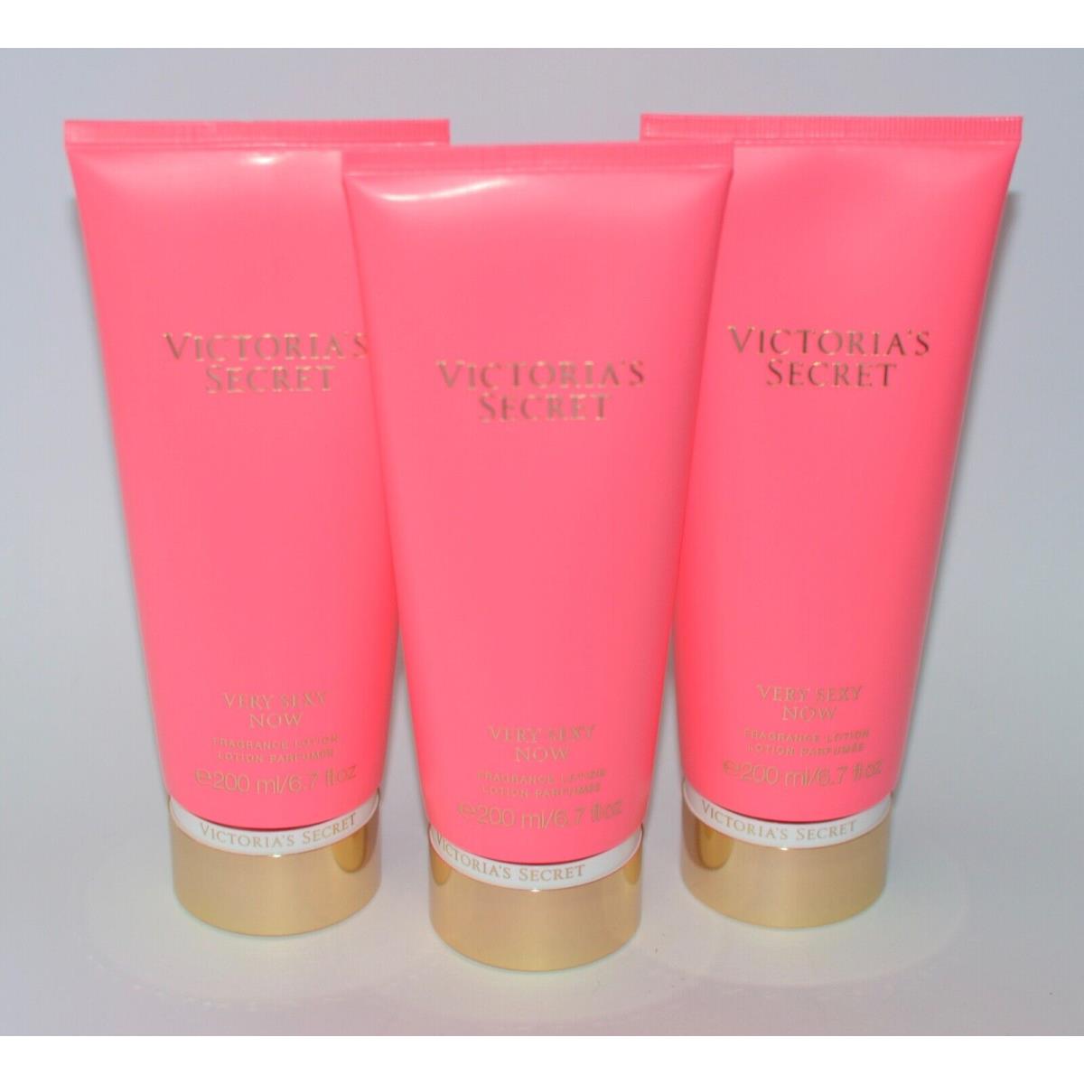 3 Victoria`s Secret Very Sexy Now Fragrance Lotion Body Cream Hand 6.7OZ Pink