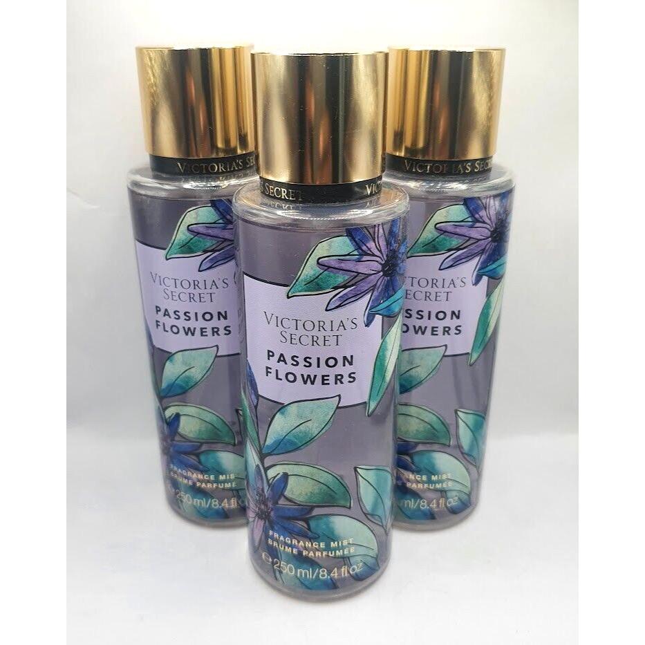 Victoria`s Secret Passion Flowers Body Mist 8.4 FL OZ Set OF 3