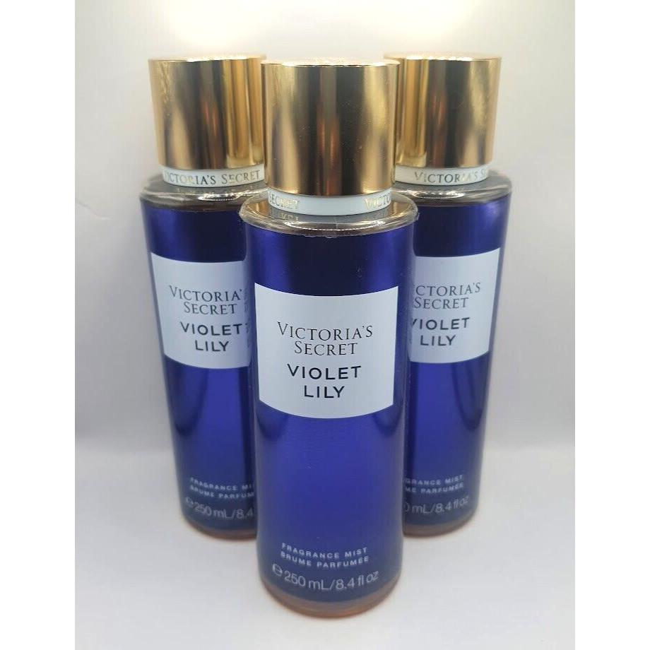 Victoria`s Secret Violet Lily Body Mist 8.4 FL OZ Set OF 3