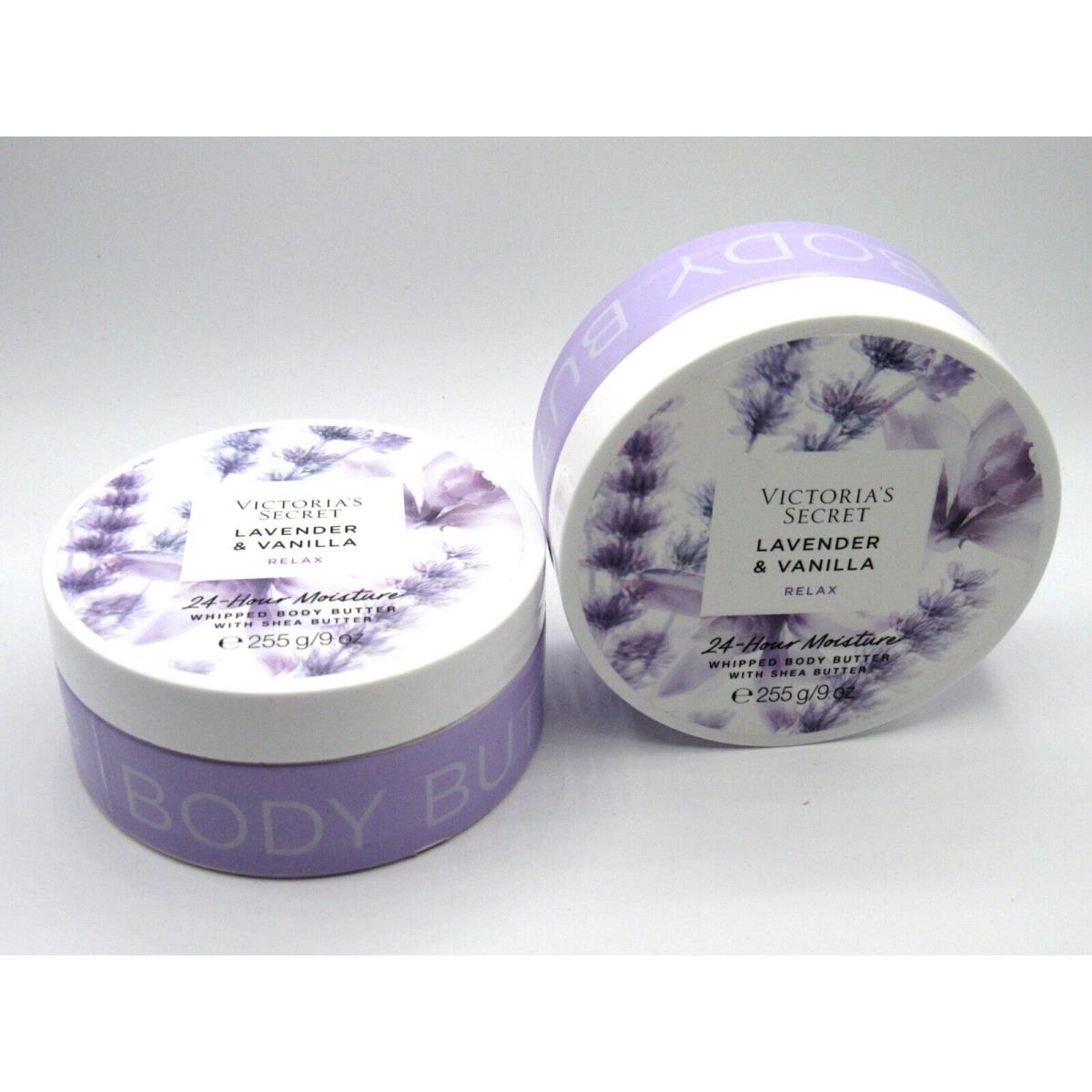 Victoria`s Secret Lavender Vanilla Relax Body Butter 9 OZ Lot OF 2 Pcs