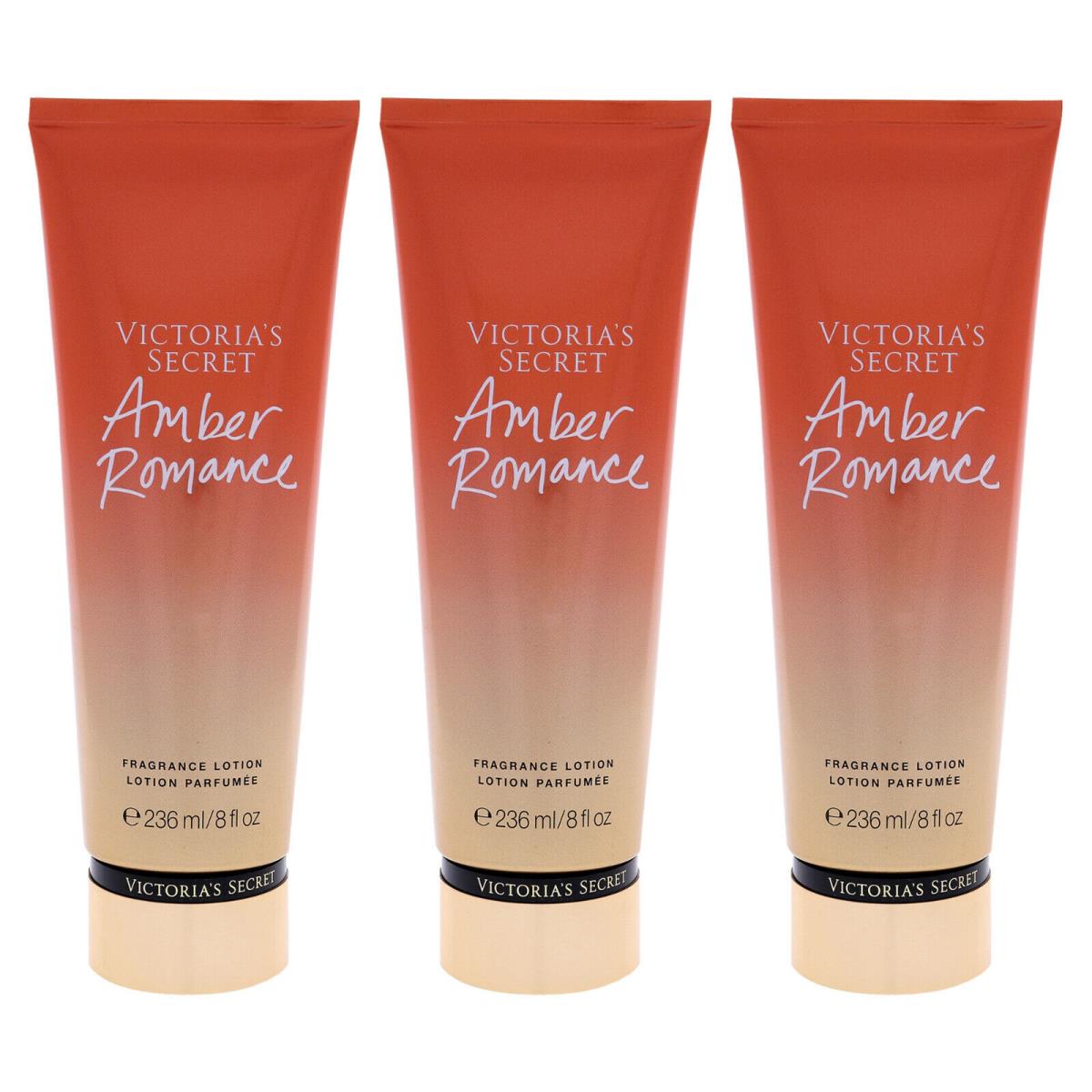 Victorias Secret Amber Romance Fragrance Body Lotion For Women- 8 oz - Pack of 3