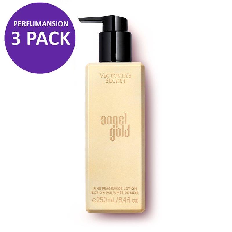 Victoria`s Secret Angel Gold Fragrance Lotion Body Moisturizer 8.4 Oz 3 Pack