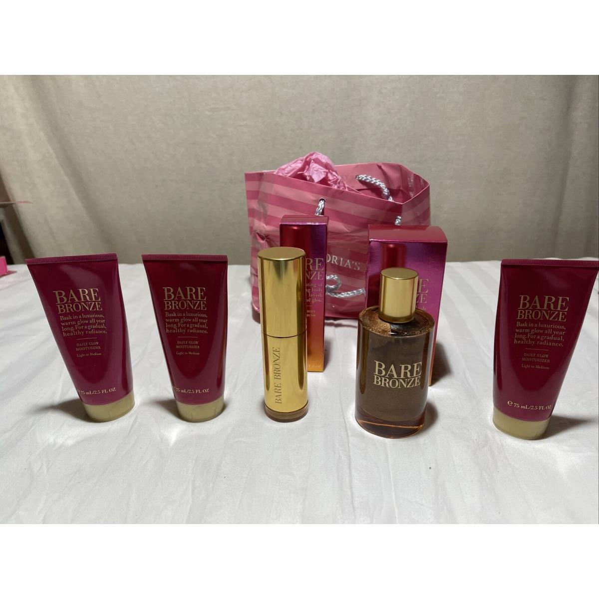 Lot OF 5 Vintage Victoria Secret Bare Bronze Shimmering Body Oil 3.4 Oz