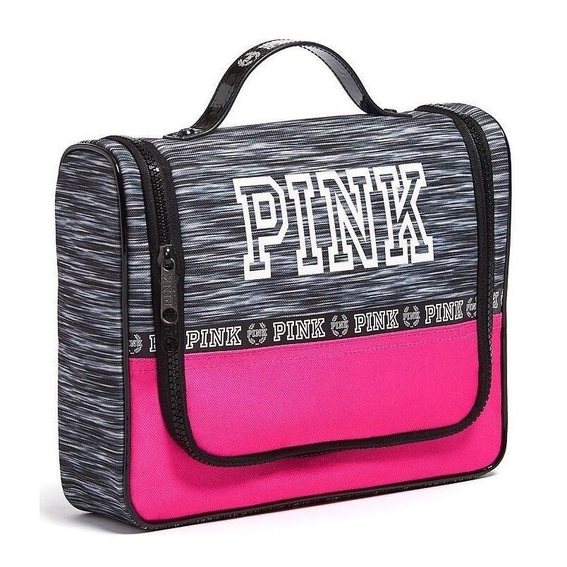 Victorias Secret Pink Marl Hanging Shower Caddy Travel Makeup Cosmetic Bag