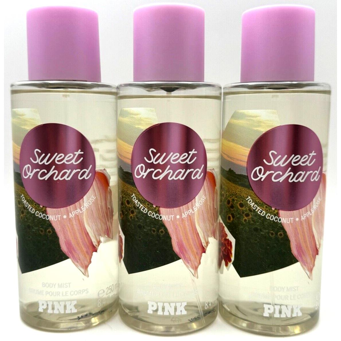 3 Victoria`s Secret Sweet Orchard Women Fragrance Mist Body Sprays 8.4 FL OZ