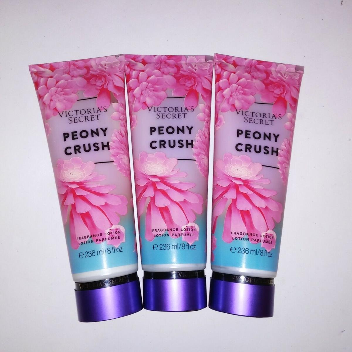 Set of 3 Victoria Secret Lotion Peony Crush Fragrance Lotion Full Size 8oz