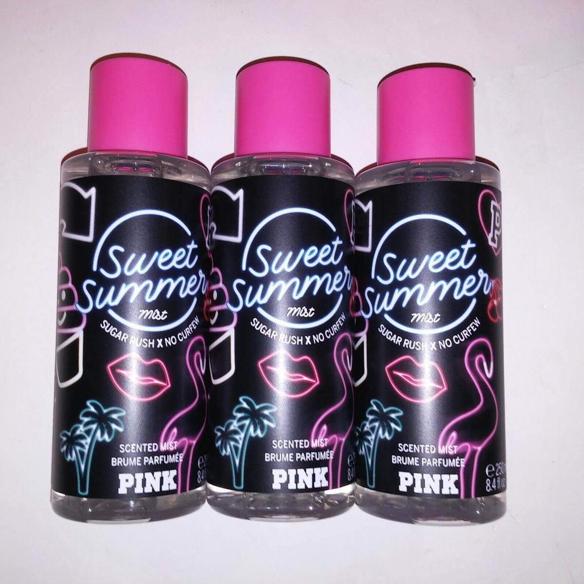 Set of 3 Victoria Secret Pink Scented Mist Body Spray Sweet Summer Sugar Rush