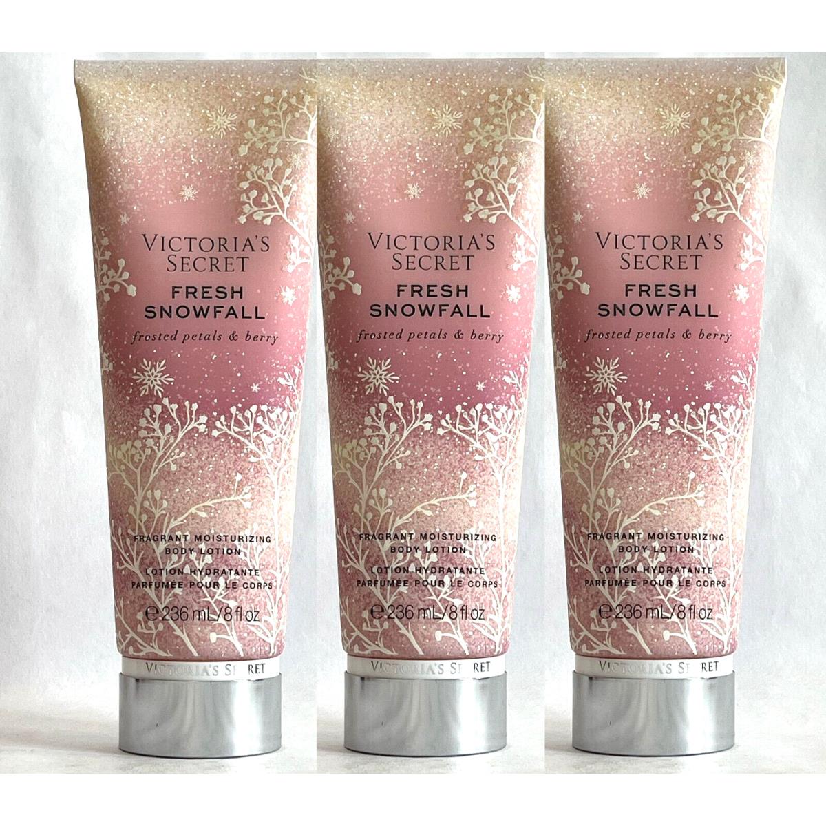 3 Victoria`s Secret Fresh Snowfall Fragrant Moisturizing Body Lotion 8 FL OZ