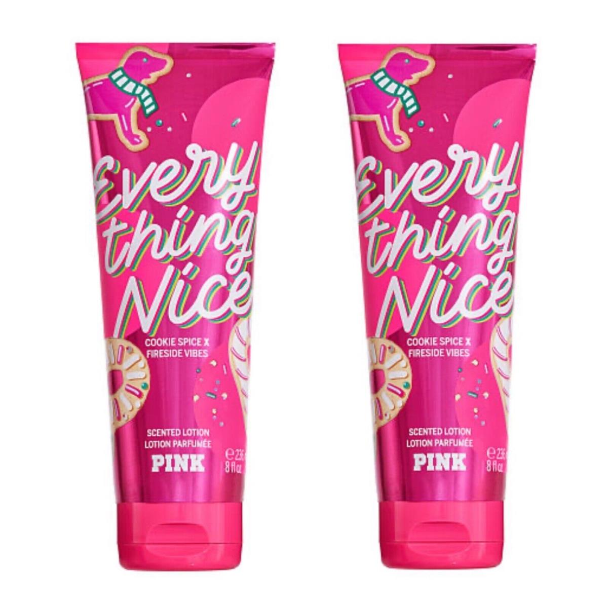 Victoria`s Secret Pink Everything Nice Scented Lotion 8 Fl.oz. Lot of 2