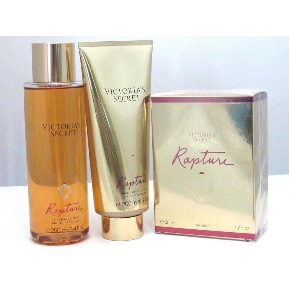 Victoria`s Secret Rapture Cologne Spray + Body Mist + Body Lotion Set