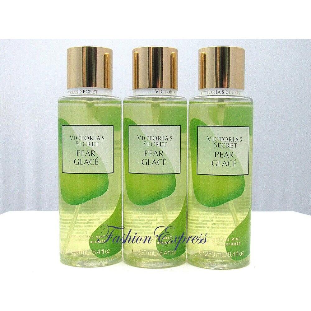 Victoria`s Secret Pear Glace Body Mist Spray 8.4 FL OZ Lot OF 3 Pcs