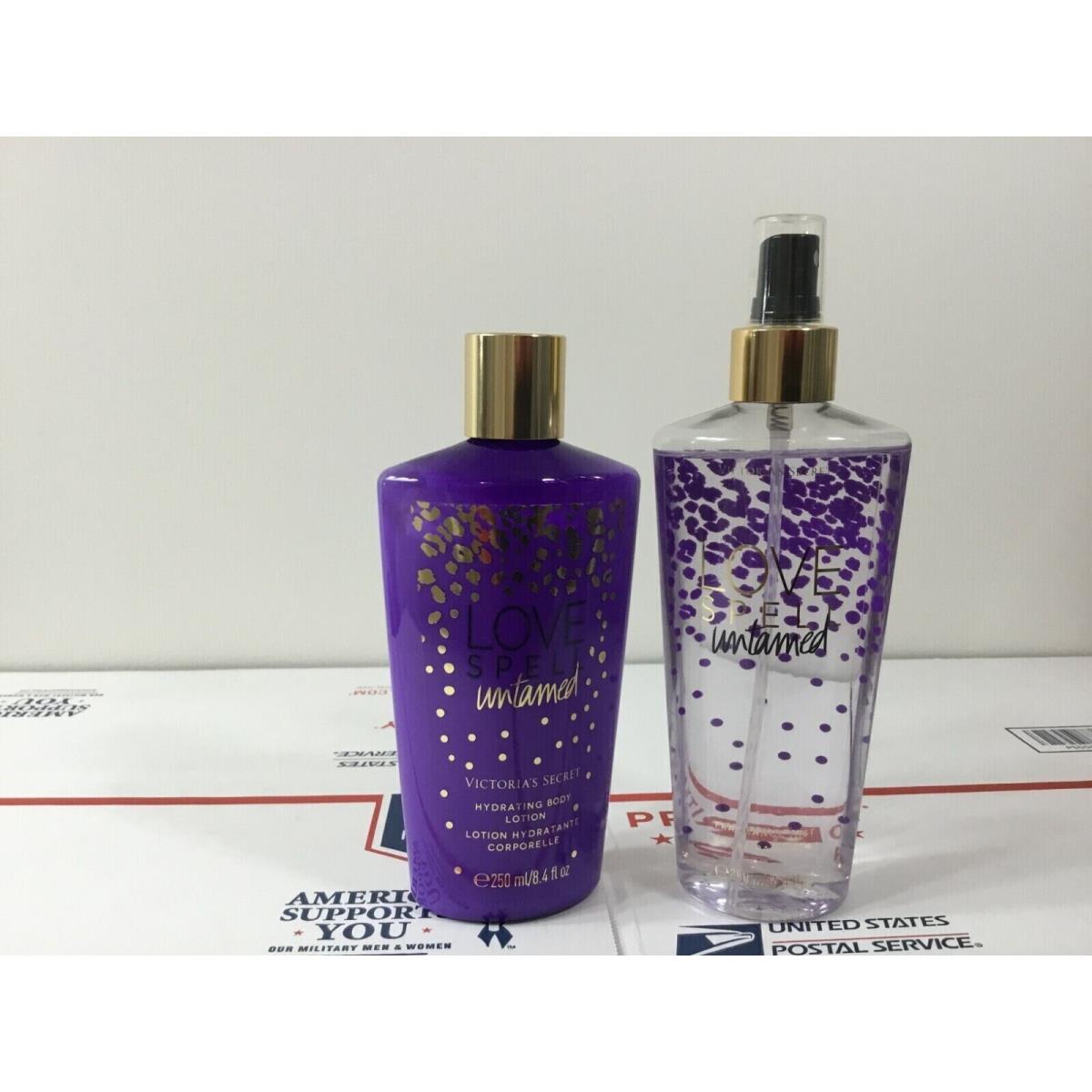 2PC Victoria`s Secret Love Spell Untamed Fragrance Mist Body Lotion Set