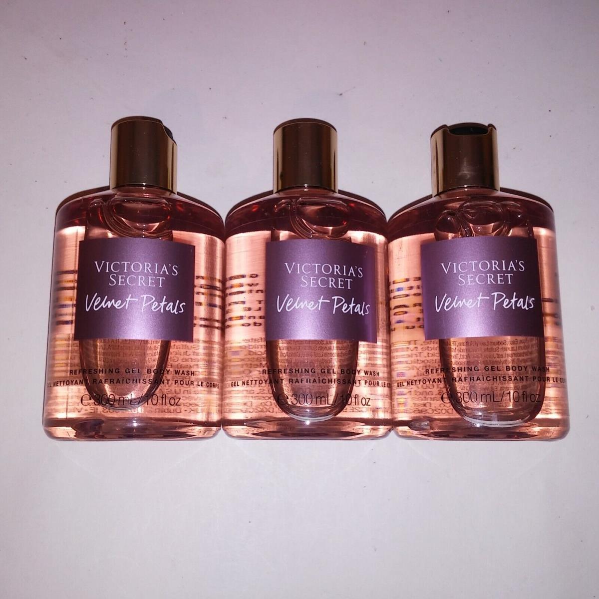 Set of 3 Victoria Secret Refreshing Gel Body Wash Velvet Petals Full Size 10oz